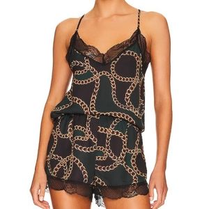 PLUSH Plush Chain Link Pajama Set in Black & Green Soze XS